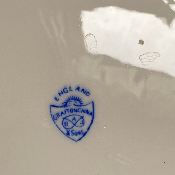 A B Jones & Sons antique stylized square porcelain Grafton China plate - Picture 5 of 6